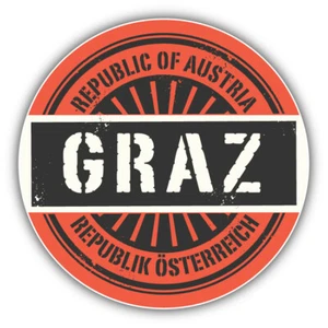 Graz Stadt Österreich Flagge Grunge Stempel Autoaufkleber Aufkleber - ''GRÖSSEN'' - Bild 1 von 1