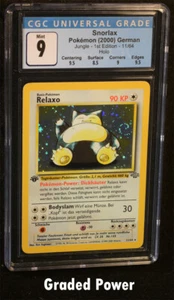 Pokémon Jungla 1a Edición Alemán Snorlax CGC 9 Holo ALEMÁN (8082) 11/64 - Imagen 1 de 2