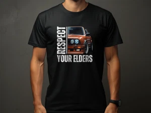BMW E30 M3 S14 325i Graphic T-Shirt Respect your elders Classic Tee Shirt Unisex - Bild 1 von 10