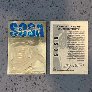Sammy Sosa Chicago Cubs 1998 Bleachers 23KT Gold Foil Card COA Serial #3353 - Picture 1 of 2