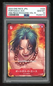 One Piece Japanese P-028 Portgas D. Ace 2023 Magazine 16 Promo PSA 10 75286712 - Picture 1 of 2