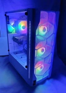 RGB GAMING PC 12 Core Intel I7 Xeon 32GB DDR4 RAM 1TB NVMe AMD Radeon RX 570 8GB - Afbeelding 1 van 13