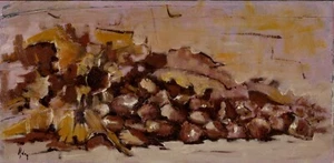 " CASTAGNE " GIANFRANCO ADORNI 1996 (20 x 40 x 1,5 cm) DIPINTO OLIO SU TELA - Imagen 1 de 2