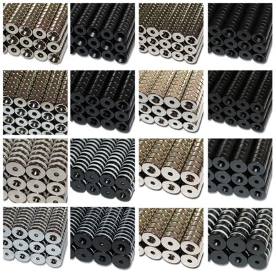 MAGNETHANDEL® NEODYM MAGNET SCHEIBEN ZUM VERSCHRAUBEN SENK BOHRUNG SENKUNG LOCH RING SCHRAUBEN