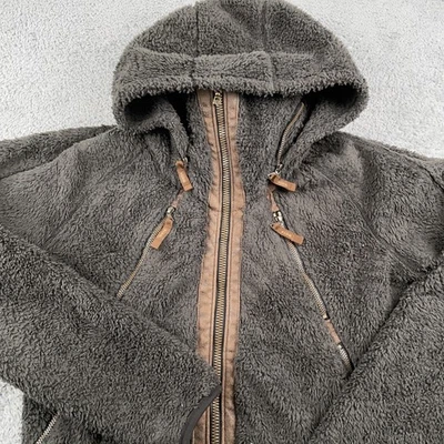 Chaqueta Kuhl Mujer Mediana Marrón Vuelo Sherpa Vellón Capucha Cremallera Completa Bolsillos Cálida Foto 1 de 4