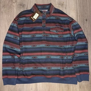 ARIAT Men's XXL Southwestern Sweatshirt Mock Neck Fleece Pullover NWT $65 MSRP - Picture 1 of 7