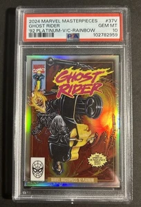 2024 Marvel Masterpieces '92 Platinum Variant Cover Rainbow Ghost Rider PSA 10 - Picture 1 of 2