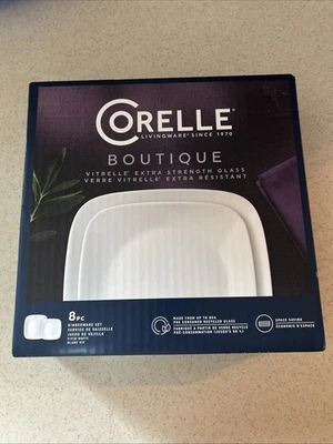 VAJILLA CORELLE VITRELLE LIVINGWARE BOUTIQUE "BLANCO VIVO" 8 PIEZAS 2023 NUEVA Foto 1 de 4