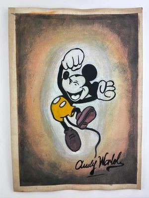 Pintura de arte com certificado de autenticidade Andy Warhol desenho original papel vintage assinado estampado - Imagem 1 de 3