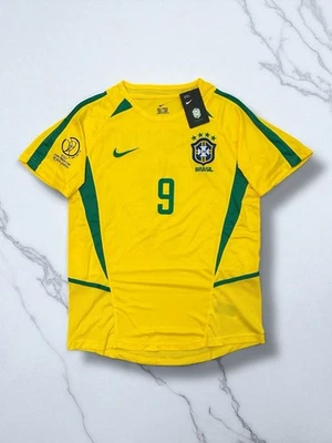 JERSEY RONALDO 9 BRASILE FENOMENO MONDIALE WORLD 02 CUP KOREA JAPAN RETRO SIZE L - Image 1 of 4