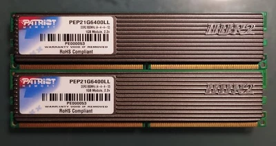 Kits de mémoire DDR2 800MHz 2 Go (2 x 1 Go) PATRIOT - Image 1 of 3