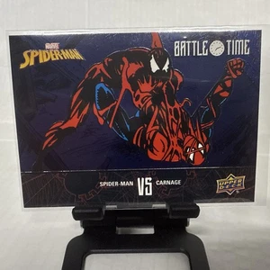 2023 Upper Deck Marvel Spiderman Battle Time Spiderman Vs Carnage Blue Foil BT10 - Picture 1 of 4