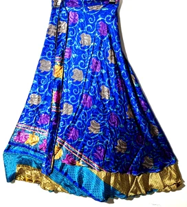 Incredible-art Vintage Silk Sari Magic Wrap Skirt Reversible Double Layer skirt, - Picture 1 of 6