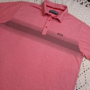 Dixxon Shirt Herren XL gestreift Polo Stitch Premium Golf Performance rot/pink - Bild 1 von 11