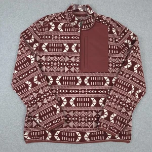 Duluth Pullover Herren Large Rot 1/4 Zip Fleece Aztekenpullover Freizeit Outdoor - Bild 1 von 8