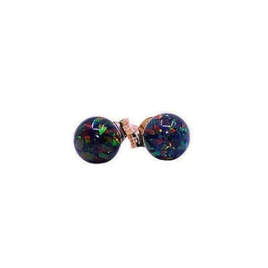 Oktober Geburtssteine 9 Kt Gold 375 Ohrstecker Ohrringe mit 5mm Schwarz Opal - Bild 1 von 2