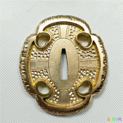 Nice Copper Brass Carved Tsuba Guard Handguard Japanese Tachi Sword Katana Parts - Image 1 of 4