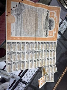 1924 New York The Denver and Rio Grande Western Railroad Co Gold Bond - Picture 1 of 11