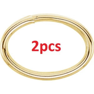 (2) 5.7x8.5mm OD OVAL 14k Yellow Gold Split Jump Ring Connector Keychain Charm - Picture 1 of 4