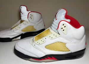 Hombre Air Jordan 5 Retro Blanco Rojo Fuego | DA1911-102 | Talla 13 - Imagen 1 de 16