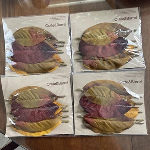 NIP 4 Crate & Barrel Set 12 Magnolia Scatter Leaves Fall Autumn Thanksgiving - Picture 1 of 5