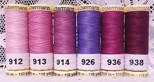 6 Lavendar colors GUTERMANN 100% polyester sew-all thread 110 yard Spools - Picture 1 of 1