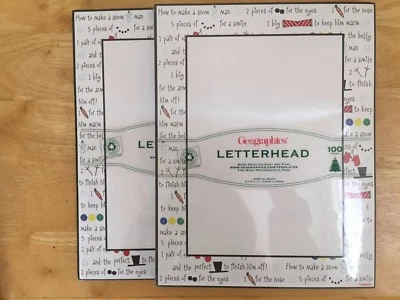 2 PK Geographics GeoPaper Letterhead 200-COUNT Christmas How to Build a Snowman - Image 1 of 3
