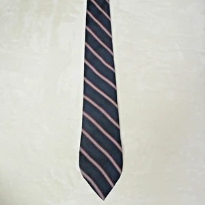 Christian Dior Men's Navy Blue Striped All Silk Neck Tie 57" / 3.5" - Picture 1 of 4