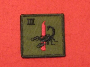 ROYAL AIR FORCE RAF 3 SQUADRON TRF BADGE GREEN RED DAGGER BLACK SCORPION - Picture 1 of 1