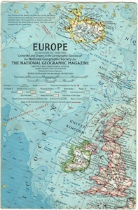 1962-6 June Vintage Map of EUROPE National Geographic USSR Divided-Germany (514) - Picture 1 of 2