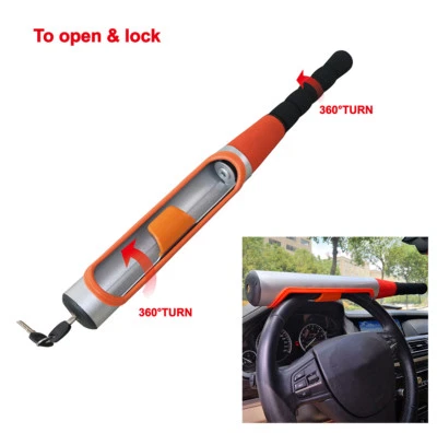 Bate de Béisbol Tipo Universal Antirrobo Seguridad Volante Bloqueo Naranja/Plateado Foto 1 de 4