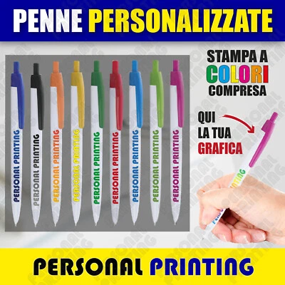 PENNE personalizzate con stampa a colori LOGO gadget promo pubblicità aziendale - Immagine 1 di 2