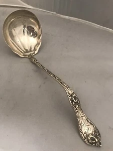 Les Cinq Fleurs Soup Ladle Sterling Silver Floral Punch Monogram “LML” Large - Picture 1 of 12