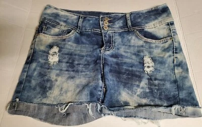 Pantalones Cortos Vaqueros Rue 21 Juniors Talla 9/10 Azul Envejecido Puños Cinco Bolsillos  Foto 1 de 3