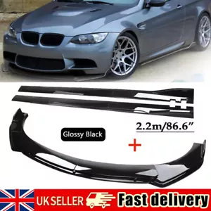 For BMW E90 E91 E92 E93 E82 Front Bumper Lip Splitter Spoiler Side Skirts Kit UK - Picture 1 of 7