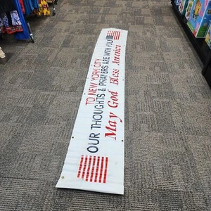 God Bless America September 11 2001 World Trade Center 911 NYC New York Banner - Picture 1 of 13