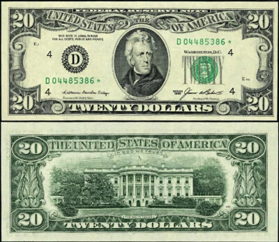 FR. 2075 D* $20 1985 Federal Reserve Note Cleveland D-* Block Choice CU Star - Image 1 of 3