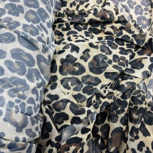 LEOPARD SPOTS Power Mesh Net Spandex Jersey Lycra Fabric Stretch Dress Costume - Picture 1 of 5