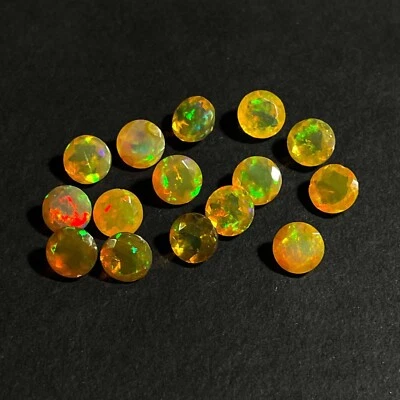 Piedra preciosa suelta de corte redondo de ópalo de fuego multi etíope natural 7 piezas 7 mm 6 quilates Foto 1 de 4