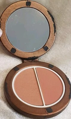 Polvo prensado mejillas STILA Blush Duo hoja vintage compacto bronce SUPER RARO Foto 1 de 4