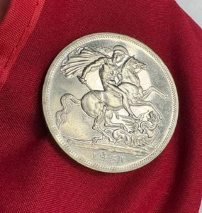 Britische Krone 1951 St. George Dragon UK Numismatik Vintage Sammlung - Bild 1 von 6
