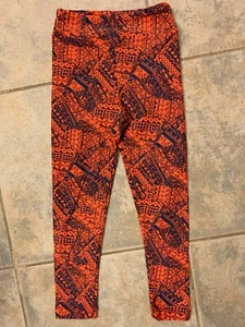 Girls LuLaRoe Kids Size S M 2T - 6 Leggings Pants Purple/Orange JC002-09 122016 - Picture 1 of 3