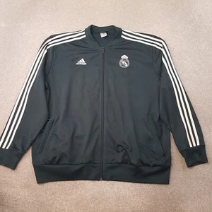 Adidas Real Madrid Mens Track Jacket 3XL Green Football Training Zip Up 2018/19 - Picture 1 of 11