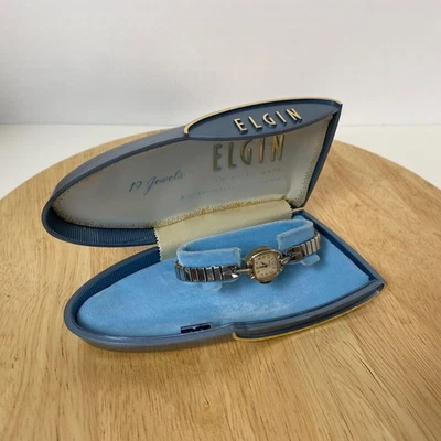 Vintage Lady Elgin Watch With Original Box • 10k RGP Bezel • Speidel Link Band - Image 1 of 4