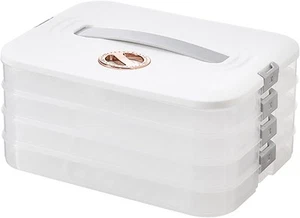 4-Layer Food Storage Containers with Lids Dumpling Storage Box,Good Sealing,Stac - Picture 1 of 1