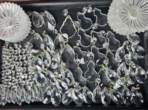 Echt Kristall Anhänger! Vintage Kronleuchter Tropfen & Perlen, Schmuck & Hochzeit - Bild 1 von 9