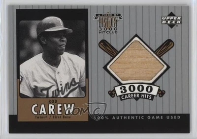 2000 Upper Deck A Piece of History 3000 Hit Club Rod Carew #RC-B HOF Foto 1 de 2