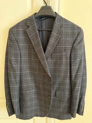 Blazer de tweed Patrick James para hombre talla 46 - azul marino/negro/azul a cuadros Foto 1 de 4