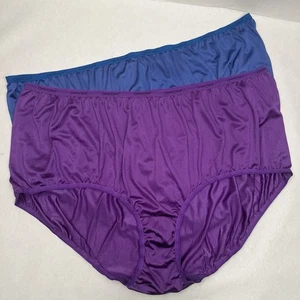 Comfort Choice Plus Size Blue and Purple Nylon Panties Size 15 - Picture 1 of 3