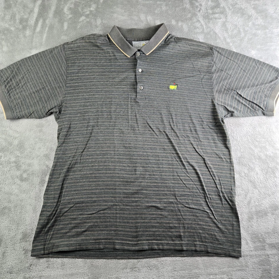 Camisa Polo Vintage Masters Augusta National Golf Club XL Gris Rayas Slazenger Foto 1 de 4